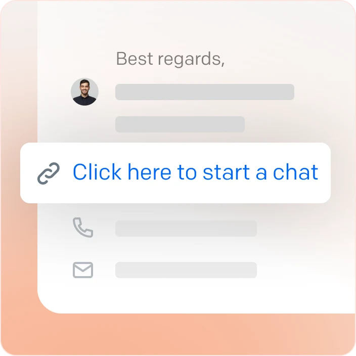 direct chat page link in email